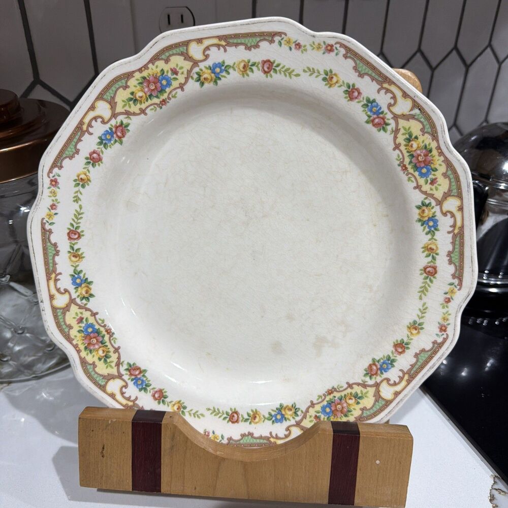 Vintage Mount Clemens 1930's Mildred Pattern 10” Dinner Plate‎ Crazing
